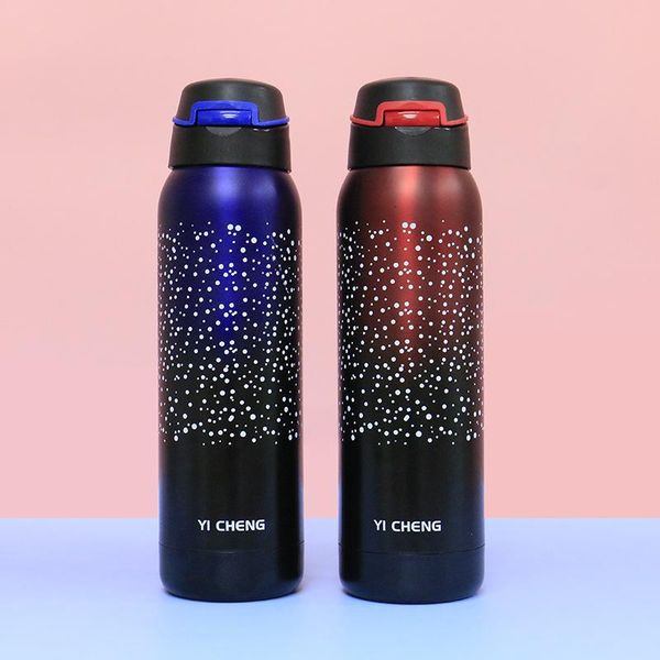 water bottles 2021 star bomb jump cap straw insulation cup car carry fashion portable 304 stainless steel